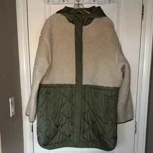 Cozy Two-Tone Sherpa and Quilted Jacket